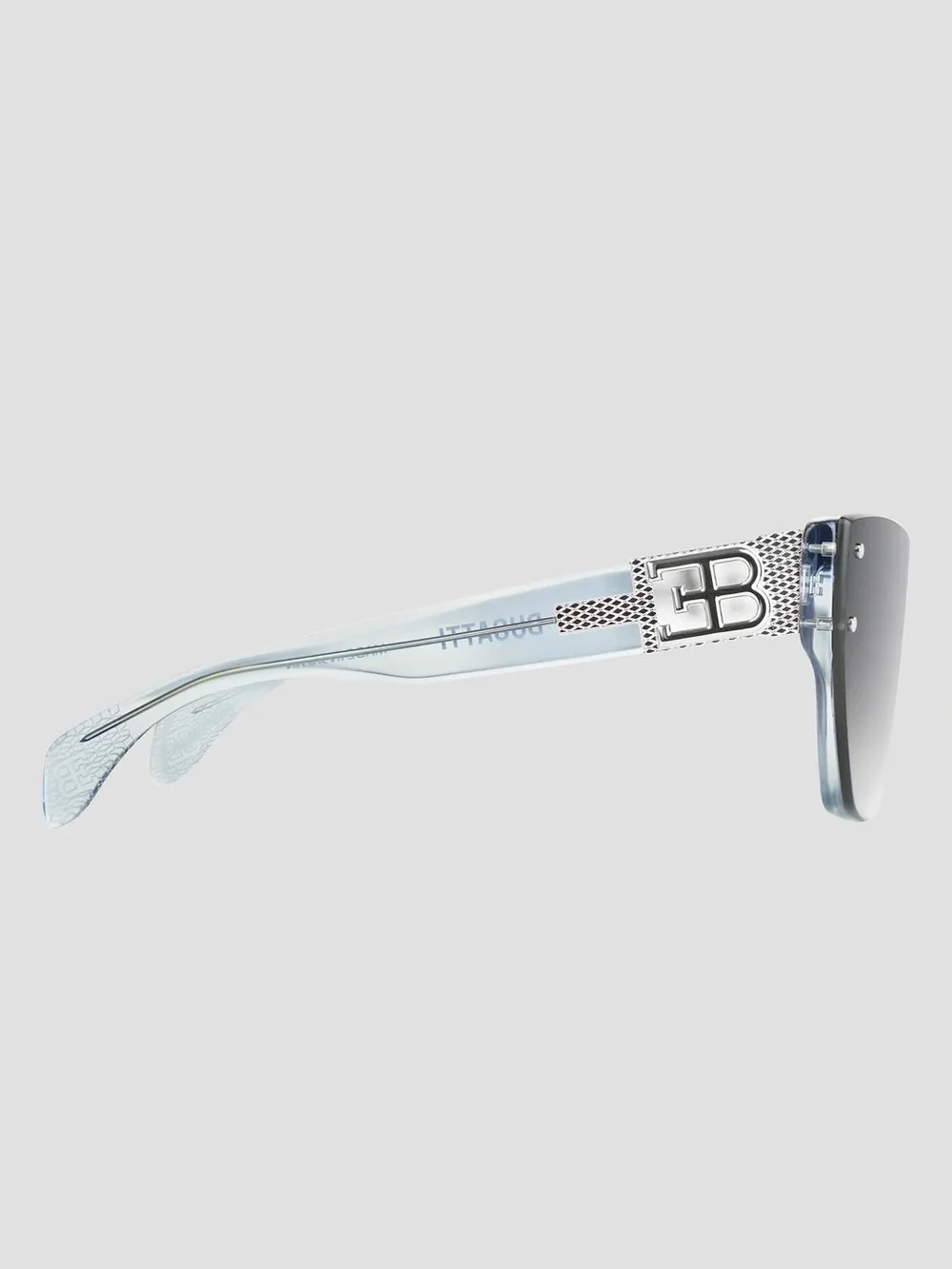 New BUGATTI 48L SCRY Cat-Eye Gradient Grey Crystal Women Sunglasses Authentic